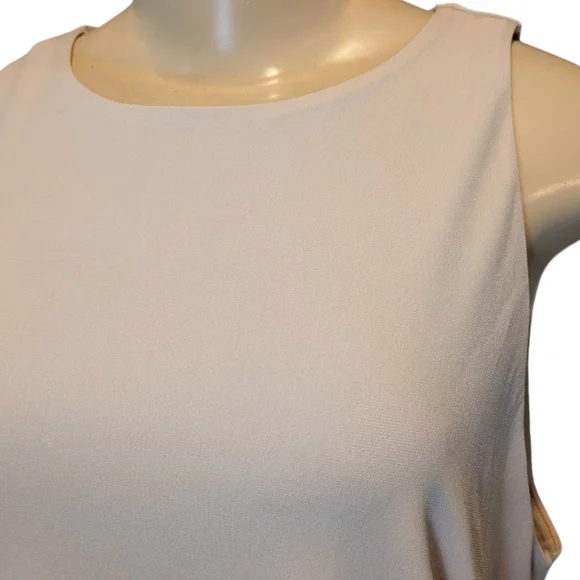 Express Cream Dressy Long Hem Double Lined Sleeveless Tank Top Women's Large NWT - Picture 7 of 16